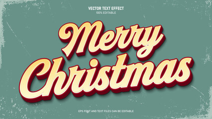 Obraz premium Merry christmas retro style text effect