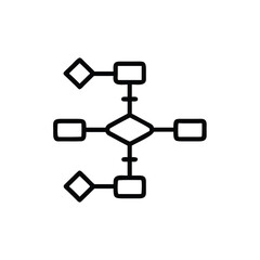 Flowchart icon with diamond rectangle shapes diagram process