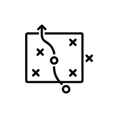 Icon a strategy diagram with a path plan game