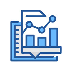 Fototapeta premium Modern data analysis icon featuring line graph and bars