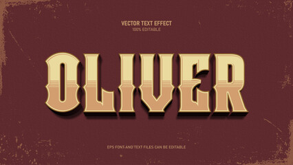 Western text effect, classic style editable text effect
