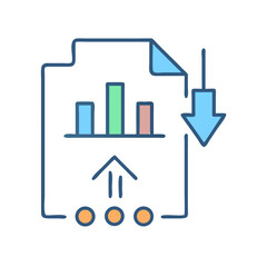 Obraz premium Data report graphic showcasing analysis and information download trends