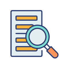 Document search icon for business data information analysis process