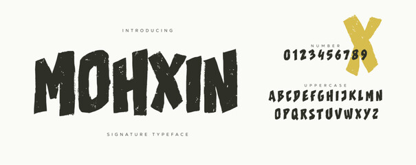 Mohxin, Bold Textured Display Font with Vintage Vibes
