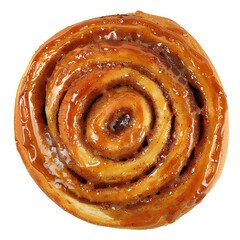 Fototapeta premium Golden Spiral Cinnamon Roll with Glaze