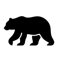 Bear silhouette icon black clipart on transparent background
