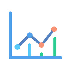Minimalist Line Chart Showing Upward Trend on Black