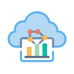Cloud analytics platform showing colorful business graph data
