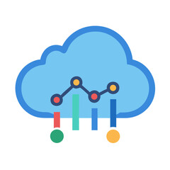 Cloud computing data analytics graph illustration concept