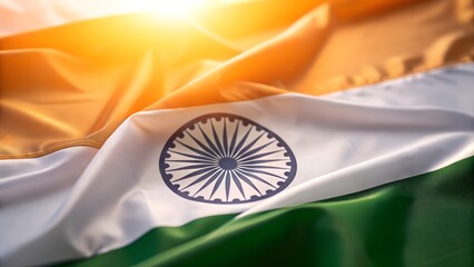 Celebrate vibrant Indian culture with this beautiful flag in the sunlight