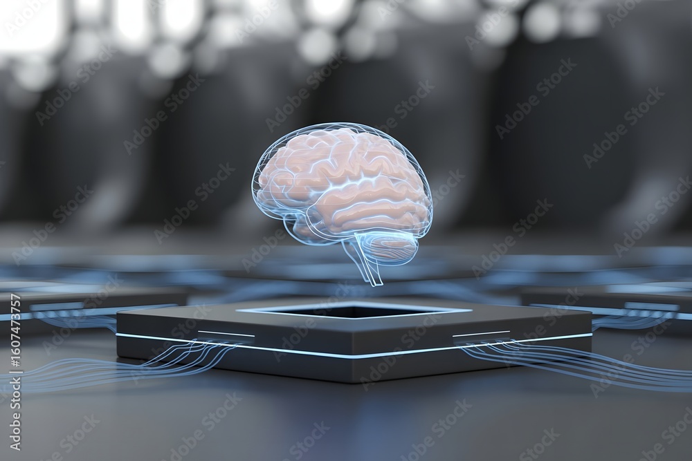 Aufkleber artificial intelligence brain concept with neural network connections representing machine learning 