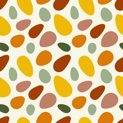 Fototapeta premium Muted Terrazzo Seamless Pattern With Organic Pebble Shapes In Earthy Brown Tones