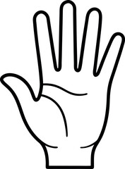 Obraz premium Minimalist Vector Left Hand with Open Palm