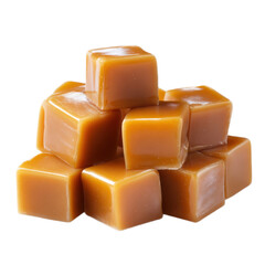 Pile of brown candies in a pyramid shape