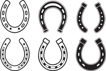 Horseshoe Collection Vector Black and White