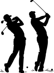 Golf Swing Silhouettes , sports, vector, illustration,  bundle