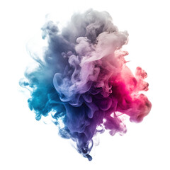 Fototapeta premium A dynamic burst of colorful ink in water, creating abstract fluid shapes and patterns isolated on transparent background