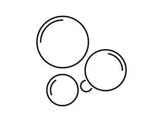 Soap and Bubble Vector Icon Set. Clean Water, Foam, Bathroom, Hygiene, Line Style Design