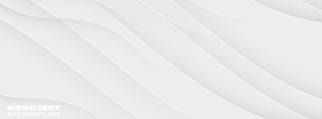 3D white geometric abstract background overlap layer on bright space with waves decoration. Minimalist modern graphic design element cutout style concept. vector modern,