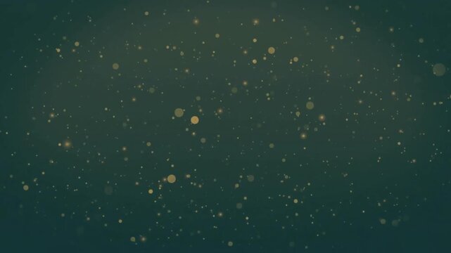 Golden orbs appearing from dark teal space, drifting multiplying brightening fading to show density