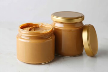 Creamy Peanut Butter Jars Still Life.