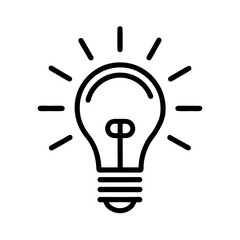 Shining Lightbulb Idea Icon, Inspiration Symbol