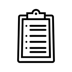 Checklist Clipboard Icon Line Art - Simple Task List Graphic