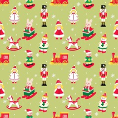 Vintage Christmas Toys Seamless