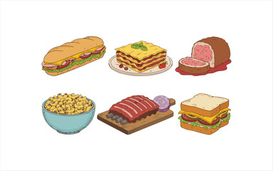 Fast Food Line Icons - Editable Stroke