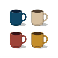 Obraz premium set of cups vector illustration