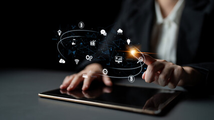 Digital business ecosystem integrating multiple business, ecosystem, and technology elements in a seamless digital network Latch