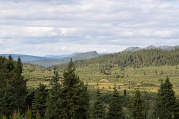 landscape with mountains and blue sky
