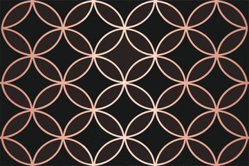 Fototapeta premium Abstract Geometric Symmetrical Pattern – Circular Motif in Blush Pink and Copper, Minimalist Contemporary Seamless Background for Wallpaper, Fabric, Graphic Design, and Digital Use 