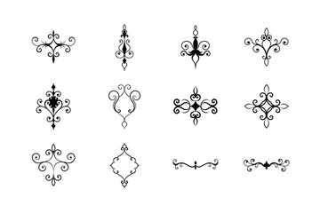Handcrafted ethnic divider motifs with vintage folk art style Vector illustration