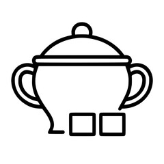 Obraz premium Simple sugar bowl icon, isolated illustration 