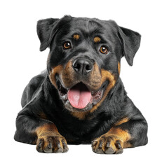 Obraz premium Playful rottweiler dog portrait pet isolated on transparent background