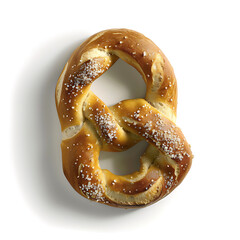 Golden, salted pretzel with a classic twisted shape