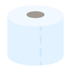 Supermarket flat color icon. Toilet paper