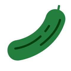 Supermarket flat color icon. Cucumber