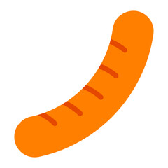 Supermarket flat color icon. Sausage