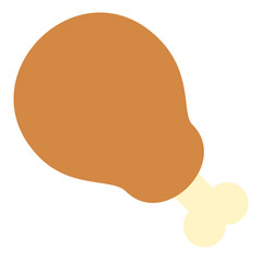 Supermarket flat color icon. Roast chicken