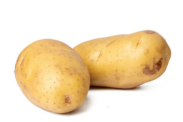 The High resolution photo of fresh potatoes with focus stack technique.
