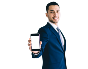 businessman holding a tablet computer