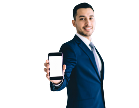 businessman holding a tablet computer