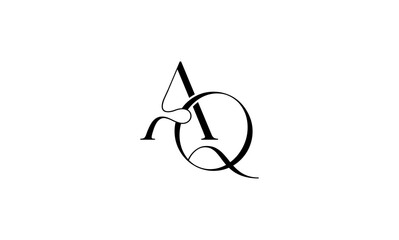AQ initial letters, monogram logo
