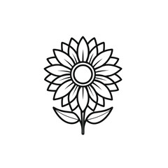 Simple sunflower outline icon on white background
