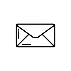 Outline a closed envelope with a small dot dash on the right side mail message