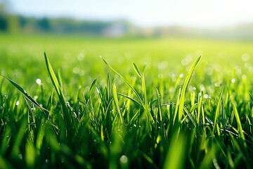 Lush green grass field
