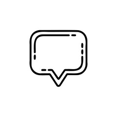 Fototapeta premium Outline a rounded square speech bubble with a pointed bottom chat message