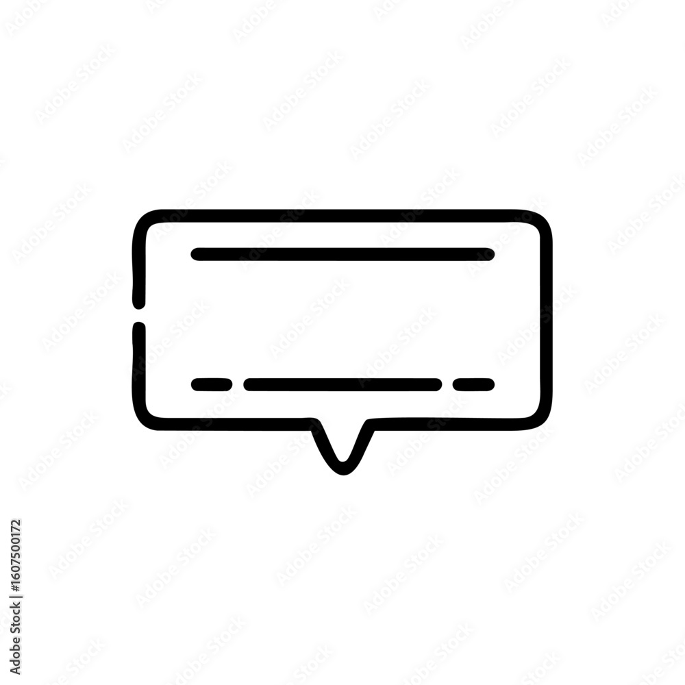 Poster outline a speech bubble with horizontal lines message communication